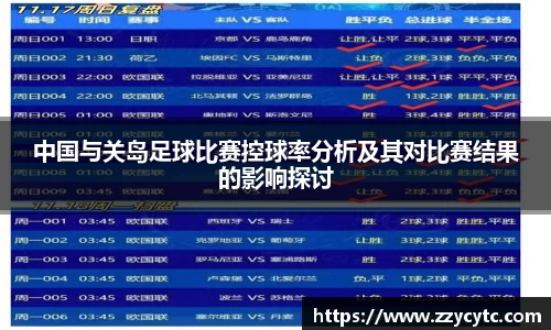 中国与关岛足球比赛控球率分析及其对比赛结果的影响探讨